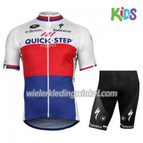 Set Wielershirt + Fietsbroek Kort 2017 Quick-Step Floors Tsjechisch kampioenschap Kids